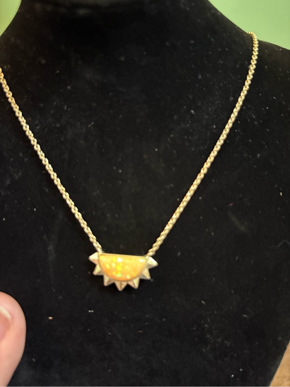 Kendra Scott Gold Yellow Opal Sunshine Sun Necklace